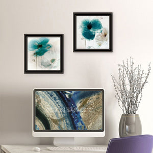 English Elm "poppy Collection 2 Panel Botanical Framed Wall Art Set for Living Room or Bedroom B06789475