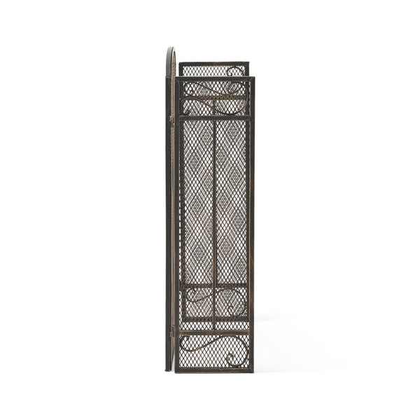 English Elm Christopher Knight Home® - FIRE Decorative Iron Fireplace Screen with Durable Mesh Shield and Classic Curved Frame for Safety and Style Black+Gold 65184.00