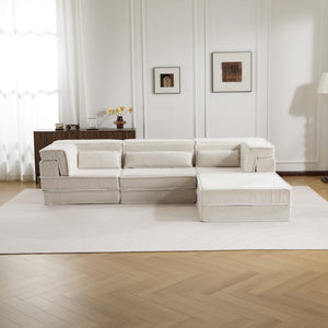 English Elm Compression Mahjong Sofa - Versatile Modular Floor Bed With Memory Foam & Soft Fleece, No Assembly W3723S00023