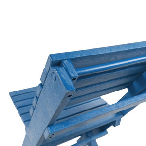 English Elm Coastal Bay Recycled Hdpe Folding Bistro Chair for Patio and Balcony Use Blue B2745P409666
