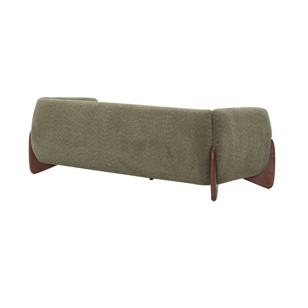 English Elm Christopher Knight Home® - 82Inches Olive Green Boucle Sherpa Sofa - Modern Comfort With Plush Cushions & Birch Legs, 82" Long N771P205090F_N771P205091F
