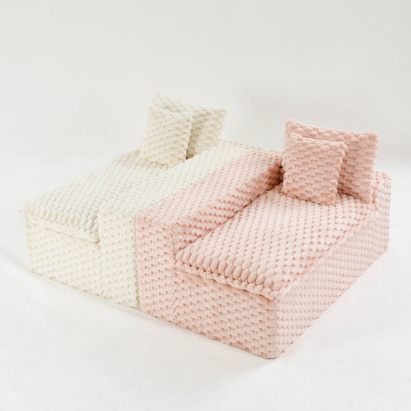 English Elm Luxury Color-Block Turtle Velvet Sofa - Versatile Modular Design For Stylish Living Room Comfort W3371S00044