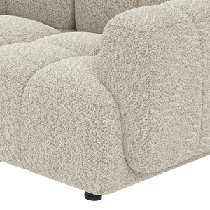 English Elm Beige Boucle L-shaped Sectional with Sculptural Cushion Blocks and Movable Ottoman Beige N758T404142A