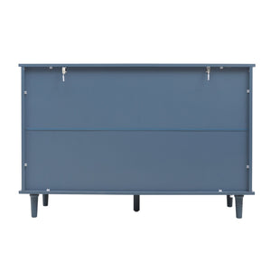 English Elm 7 Drawer Cabinet with Carved Drawer Panels, Smooth Slides & Solid Wood Feet, Stylish 53.35x18.31x8.67 W688124208