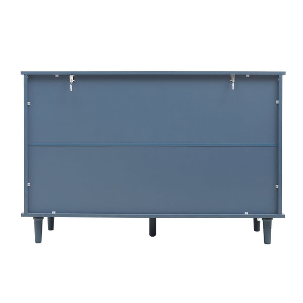 English Elm 7 Drawer Cabinet with Carved Drawer Panels, Smooth Slides & Solid Wood Feet, Stylish 53.35x18.31x8.67 W688124208