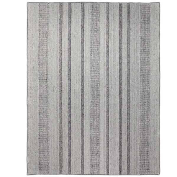 English Elm Hodges 8 x 10 Area Rug Ivory & Grey Geometric Stripe Handwoven Wool-Cotton Blend Durable Indoor B136P188398