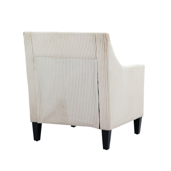 English Elm COOLMORE Modern Accent Chair with Corduroy Upholstery, Solid Wood Frame, Supportive Dual Pillows for Cozy Living Spaces Beige W395P195355