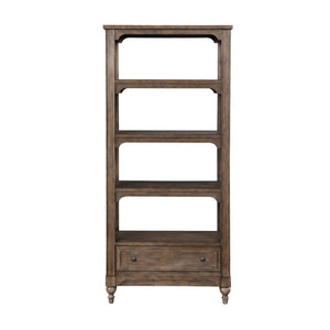 English Elm Middleton Tall Traditional Bookcase Poplar Wood Vintage Finish Pewter Hardware Study B108P468544