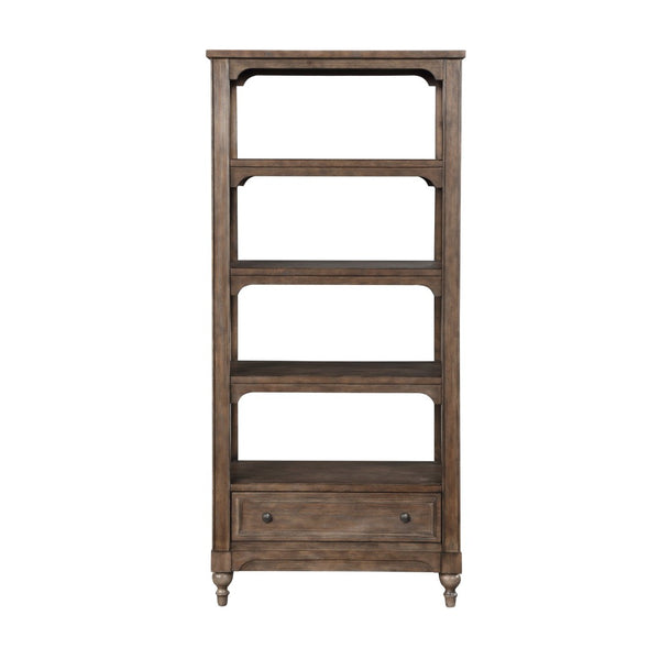 English Elm Middleton Tall Traditional Bookcase Poplar Wood Vintage Finish Pewter Hardware Study B108P468544