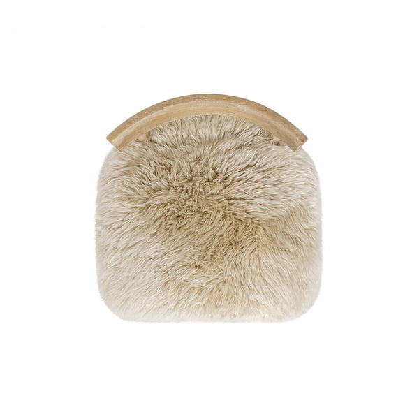 English Elm Jennifer Taylor Home - Arden 27.5" Genuine Fur Counter Height Bar Stool Natural Blonde - Sheepskin, Wood, Brass Footrest B2719P321040