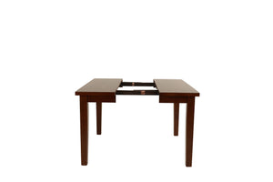 English Elm Dining Rectangle Expandable Dining Table with 18" Leaf Solid Wood Veneer Contemporary Antique Finish, 60" Base Walnut 58 L x 58 W x 8 H B011P207139