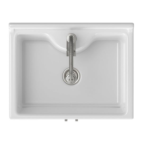 English Elm Hennessy Shaker Style Laundry Sink Cabinet with Deep Abs Basin and Nickel Hardware B136P427207