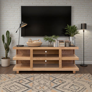 English Elm Laurel Canyon 64-Inch Tv Stand For 70" Tvs, Fully Assembled, Rustic Natural Finish With Cable Management B108P292264