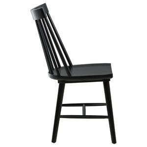 English Elm Carlos Windsor Spindle Back Rubberwood Dining Chairs Ergonomic Set of Two Black B062P447840