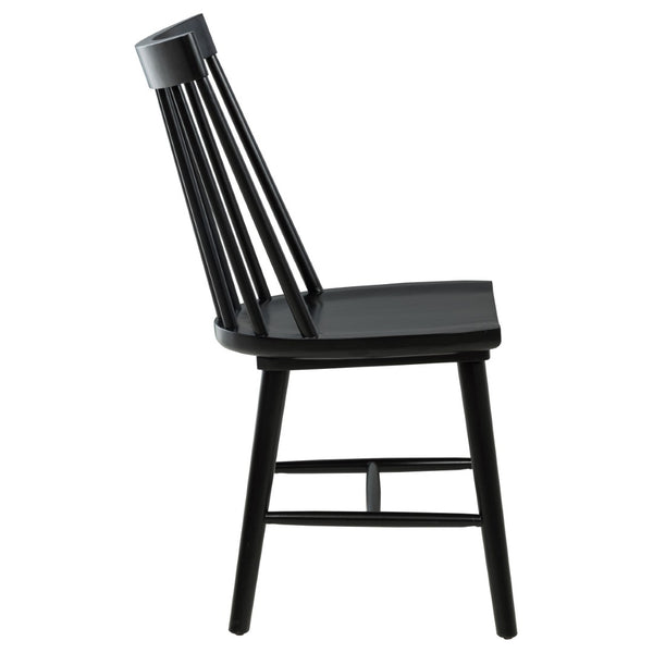 English Elm Carlos Windsor Spindle Back Rubberwood Dining Chairs Ergonomic Set of Two Black B062P447840