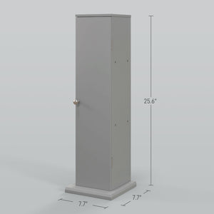 English Elm HOMCOM Modern Corner Toilet Paper Tower Cabinet with Hidden Screw Design and Magnetic Door Lock Gray W2225P217010
