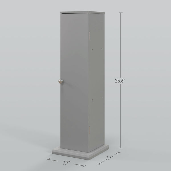 English Elm HOMCOM Modern Corner Toilet Paper Tower Cabinet with Hidden Screw Design and Magnetic Door Lock Gray W2225P217010