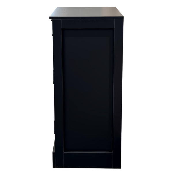 English Elm Black Walnut Modular Buffet Cabinet with Wine Storage Open Shelf and Drawer W331P410369