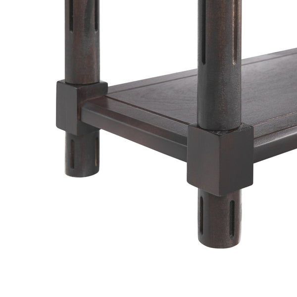 English Elm Narrow End Tables Set of 2 with Open Lower Shelf Slim Wood Living Room Accent Espresso B2751P436464