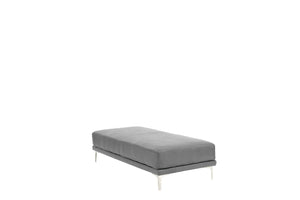 English Elm Modern Antique Gray Large Breathable Leatherette Ottoman 66"x33" Chrome Legs Sleek Living Room Seat Cushion Elegance B011P205225