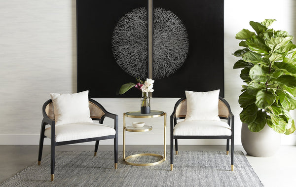 Sunpan Cusco Hand-Woven Rug - Stylish Zigzag Design, Sustainable PET Yarn, Perfect for Indoor & Outdoor Spaces Black / White