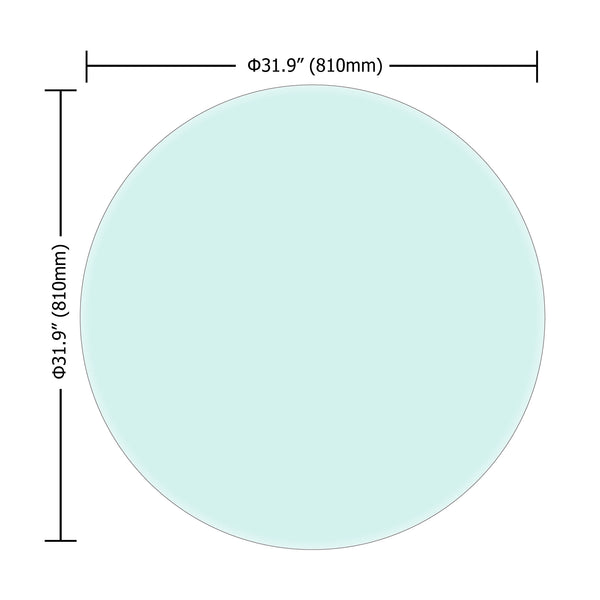 English Elm 32" Round Tempered Glass Table Top - Stylish, Durable, Beveled Edge For Dining, Office & Outdoor Use W241P248446