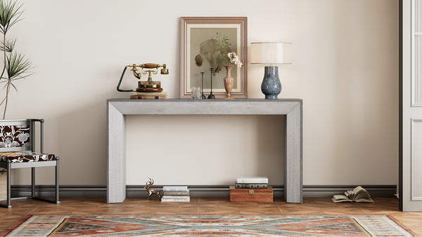 English Elm Christopher Knight Home® - Mirod Elegant Console Table with Fireplace Design, Solid Wood Veneer Top, 220lb Capacity, Stylish Entryway Furniture Grey N760P253329E