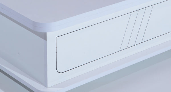 English Elm Rio Smart Coffee Table - Adjustable Height Design For Versatile Living Room Use, Modern White Finish B029P206610-GIGA