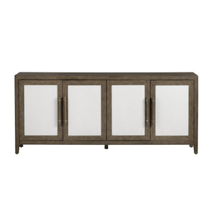 Crestview Collection Transitional Media Sideboard: Elegant Brown Finish, Wicker Paneling & Ample Storage For Living Spaces Brown Solid Wood Cvfdr1204