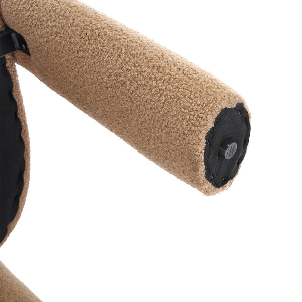 English Elm Contemporary Velvet Upholstered Barrel Accent Chair Set of 2 with Foam Seat, Steel Frame, Plush Upholstery Camel Teddy W395P224766