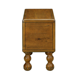 English Elm Solid Wood End Table - Vintage-Style Narrow Nightstand With Drawer For Small Spaces, Easy Assembly! W1202P176736-GIGA