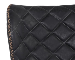 Sunpan Lyla Stylish Barstool Set of 2 with Diamond-Stitched Seat and Chic Gold Accents for Modern Spaces Antique Black