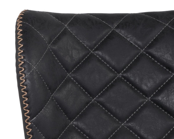 Sunpan Lyla Stylish Barstool Set of 2 with Diamond-Stitched Seat and Chic Gold Accents for Modern Spaces Antique Black