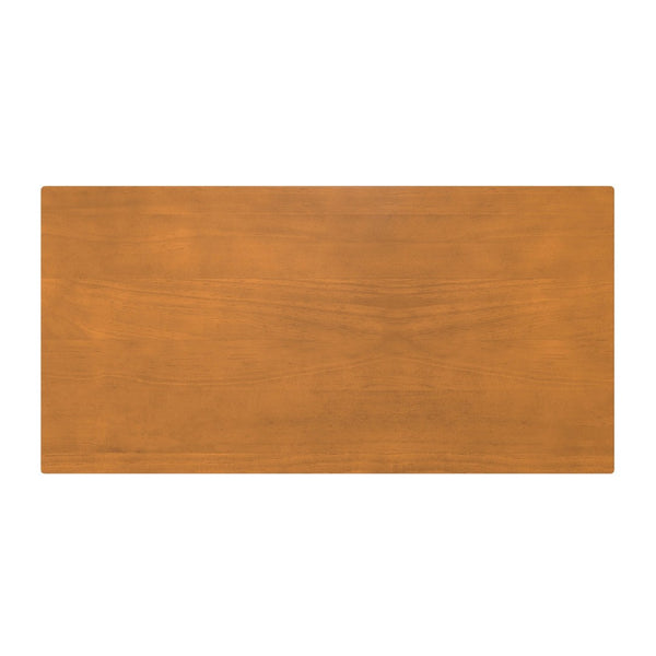 English Elm Harper Rubberwood Writing Desk with Keyboard Tray Mid-century Modern Home Office Storage Brown B136P420747