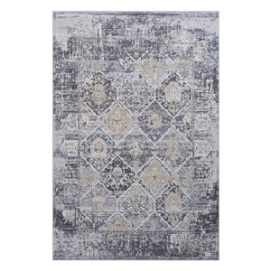 English Elm Payas Collection 8X10 Grey & Blue Traditional Area Rug - Durable, Elegant, Kid & Pet Friendly Décor B189P183563-GIGA
