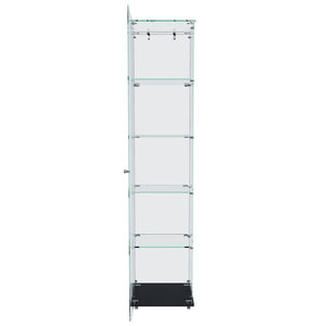 English Elm Premium 5-Tier Glass Display Case With Led Lighting, Stylish Design For Collectibles, Home & Office W2700P353066-GIGA