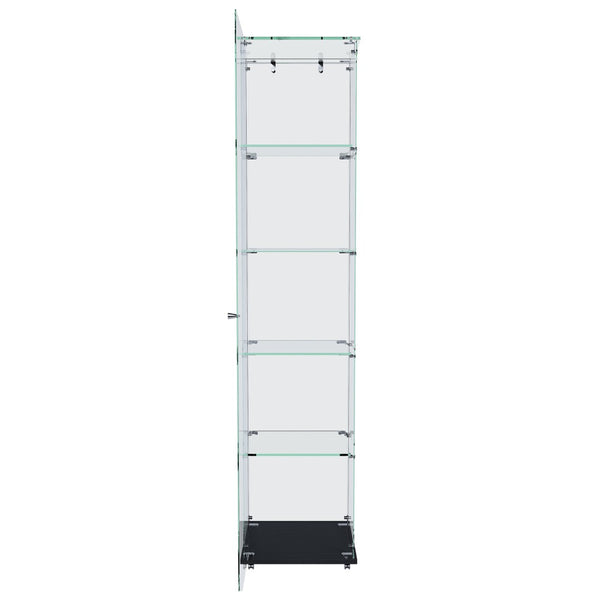 English Elm Premium 5-Tier Glass Display Case With Led Lighting, Stylish Design For Collectibles, Home & Office W2700P353066-GIGA