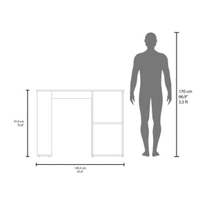English Elm Alder Bar Kitchen Island with Hidden Storage Shelf, White & Macadamia Finish, Compact Durable Design B092P309169