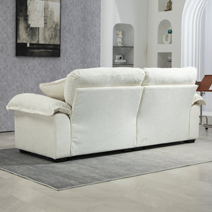 English Elm 84" Chenille Sofa Loveseat with Memory Foam & Pocket Springs, Plush Dual-Layer Comfort, Sturdy Frame Beige W676S00011