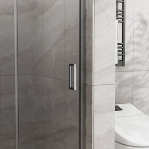 English Elm Goodyo 34"X72" Frameless Bifold Shower Door - Tempered Clear Glass, Chrome Finish, Space-Saving Design D163102094