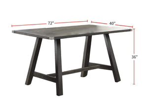 English Elm Contemporary 7-Piece Counter Height Dining Set With Grey Wood Table & 6 High-Back Chairs For Style B011S01703