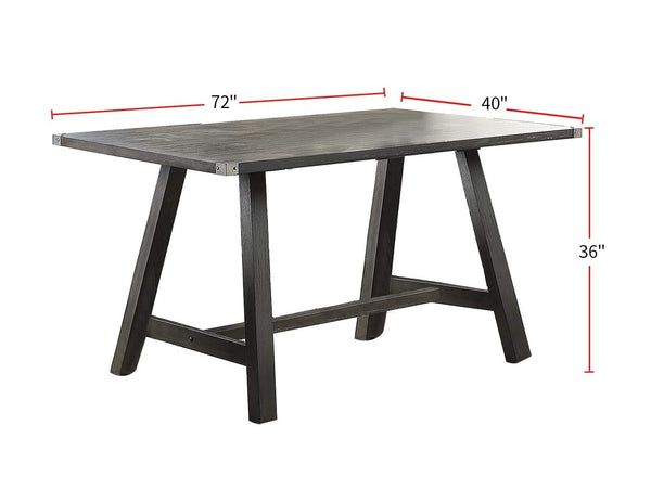English Elm Contemporary 7-Piece Counter Height Dining Set With Grey Wood Table & 6 High-Back Chairs For Style B011S01703