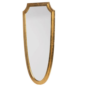 English Elm 24x46" Shield-Shaped Decorative Mirror with Gold Frame — Chic Wall Accent for Foyer, Bath, Living Room W2078P399177