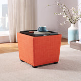 OSP Home Furnishings Rockford Storage Ottoman Tangerine