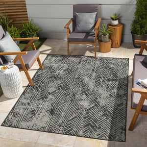 English Elm Sunshine Anthracite 2'7" X 7'3" Indoor/Outdoor Area Rug – Durable, Stylish, Easy-Care For All Spaces B186P198885-GIGA