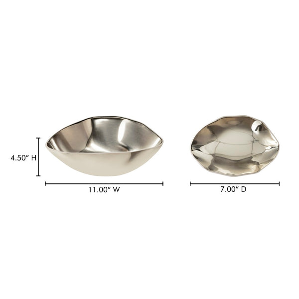 English Elm Forde Polished Aluminum Sculptural Bowl Organic Form Accent for Console or Coffee Table B2769P498422