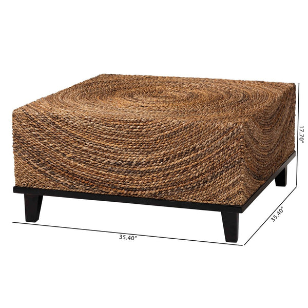 English Elm Coastal Capiz Shell Mosaic Round Coffee Table Artisan Iridescent Living Room Accent B2750P467751