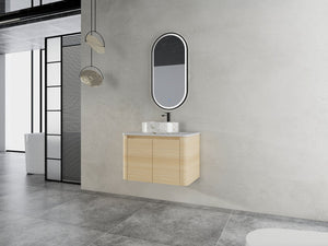 English Elm 30'' Wall-Mounted Bathroom Vanity With Elegant Ceramic Sink, Soft-Close Doors & Space-Saving Design W999S00464