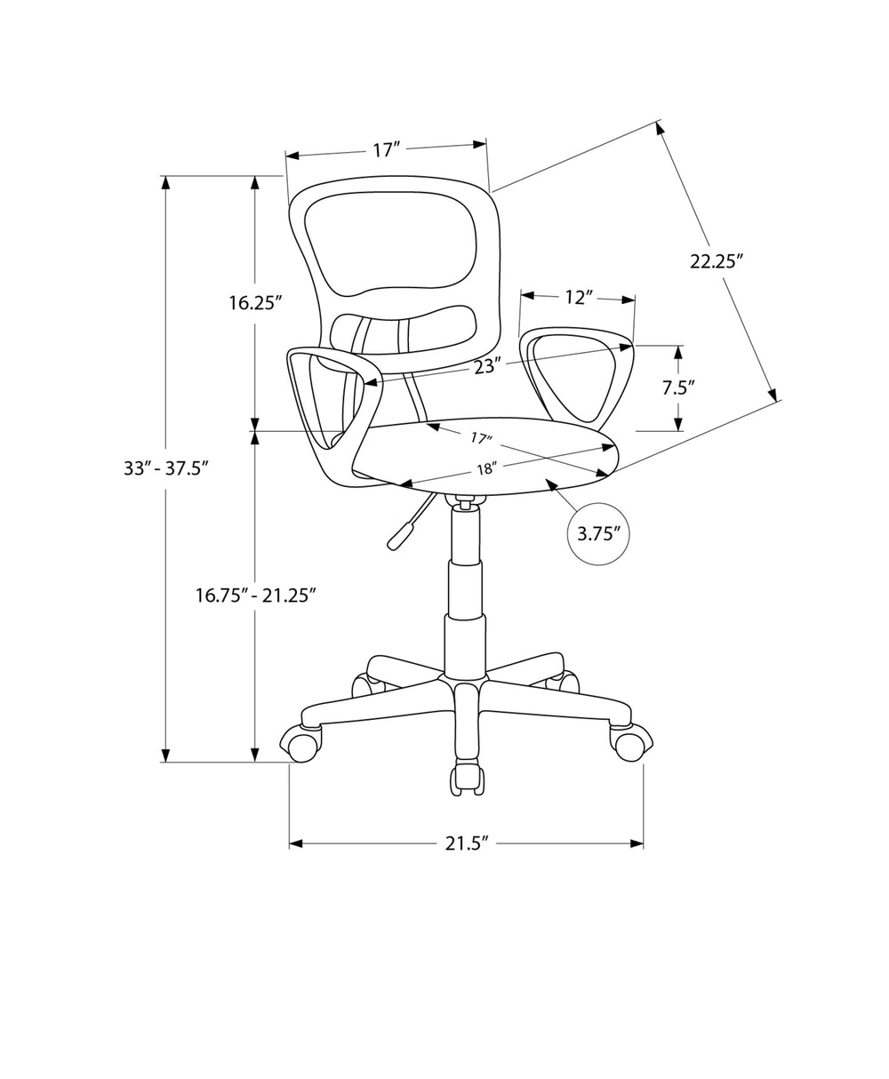 English Elm Office Chair Kids Ergonomic Mid-Back with Breathable Black Mesh, Padded Seat, Adjustable Height, Swivel B2710P219666