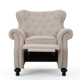 Christopher Knight Home® - Noble House - Walder Contemporary Tufted Fabric Recliner with Nailhead Trim